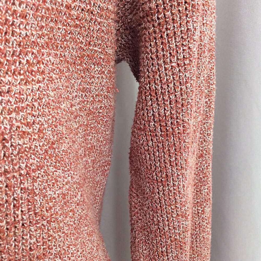 Natural Reflections Lace Up Neck Ribbed Sweater Women's Size Small Rust Red - Picture 6 of 8